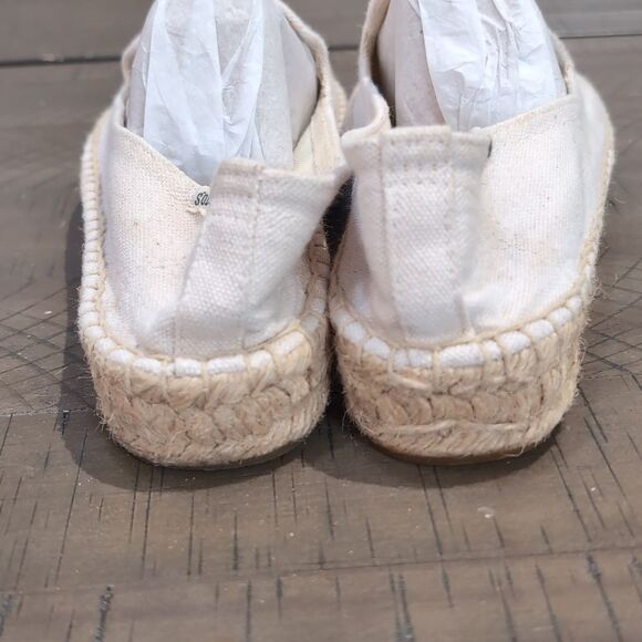 Saludos Beaded Elephant Cream Espadrilles Slip On Shoes Sz 8 - Picture 5 of 10